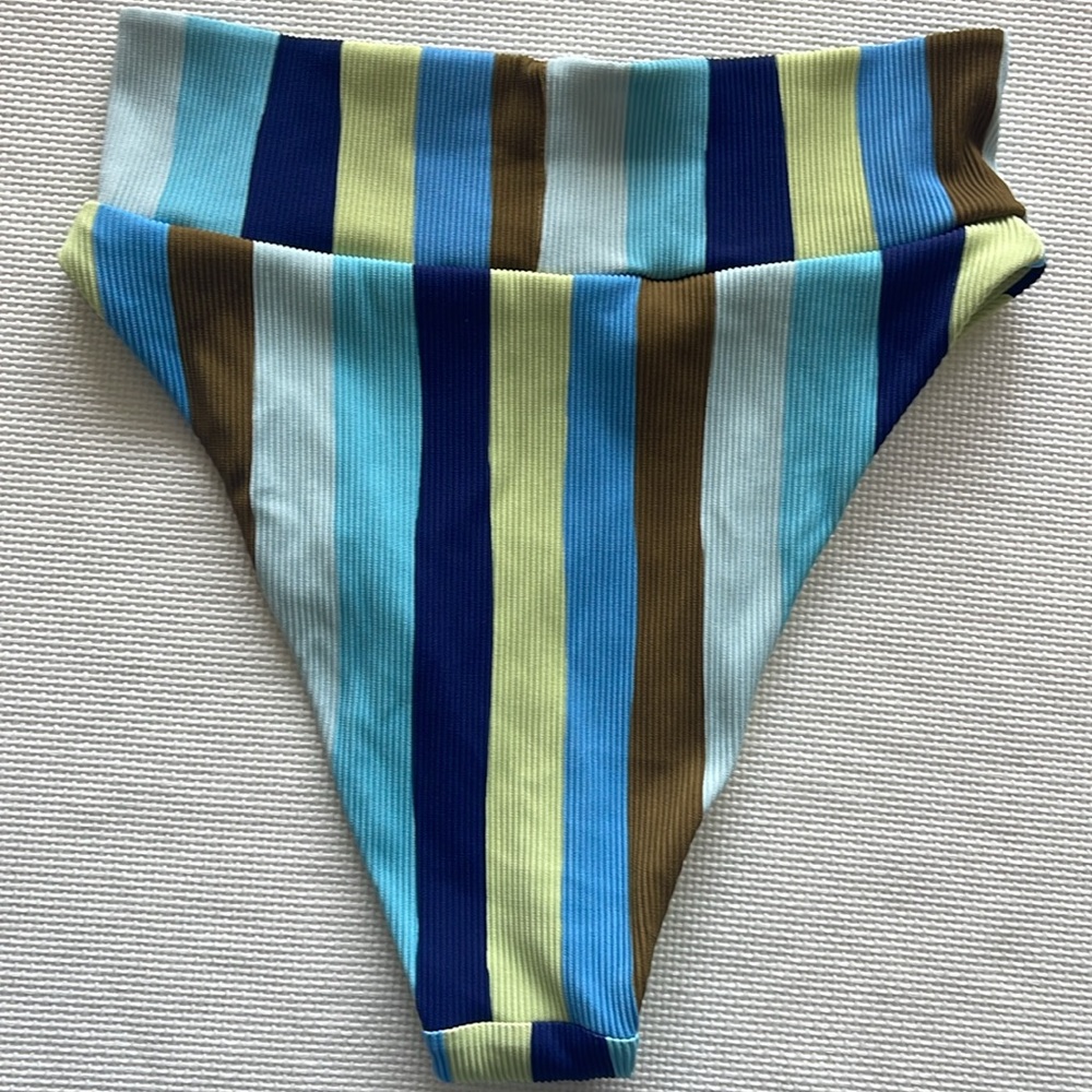 Aerie Striped Bikini Set - Blue, Green, Brown - Picture 8 of 11